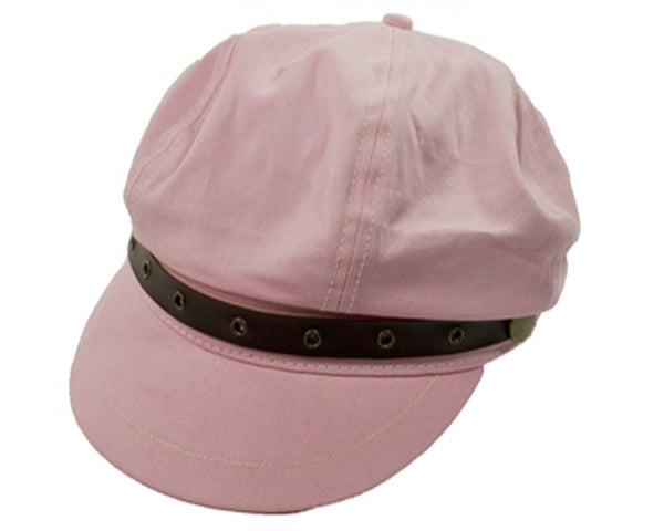 A679-NEWSBOY CAP WITH LEATHER BAND