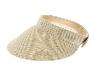 A542-SHIMMERY STRAW VISOR