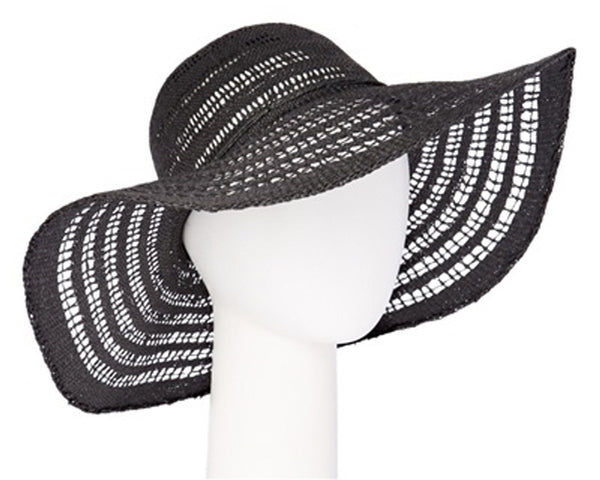 A312-PEEKABOO TOYO FLOPPY HAT W/ STRING BOW