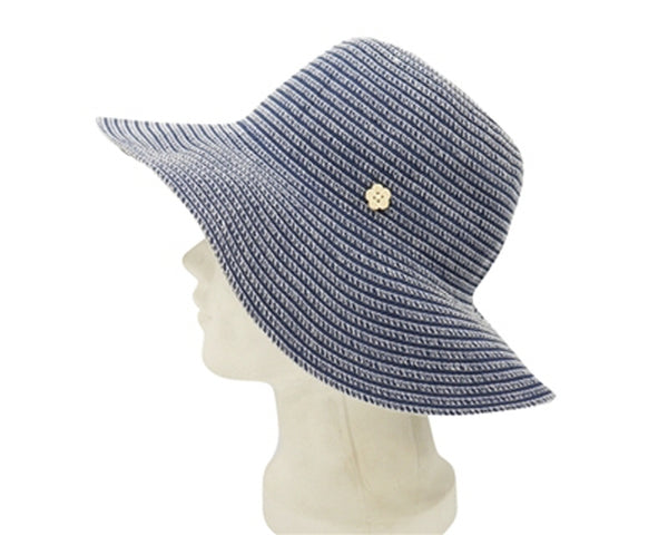 A328-PACKABLE SUN HAT W/ FLOWER