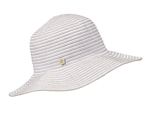 A328-PACKABLE SUN HAT W/ FLOWER