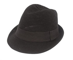 A170-BLACK NUBBY KNIT FEDORA