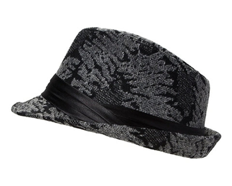 A171-FURRY ANIMAL PRINT FEDORA