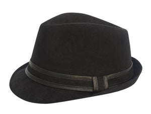 A023-VEGAN SUEDE FEDORA