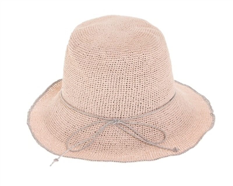 A659-FINE CROCHET STRAW SUMMER HAT