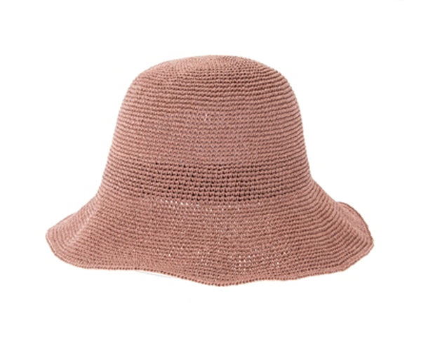 A495-FINE CROCHET TOYO STRAW BUCKET HAT