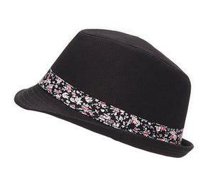 A192-FEDORA WITH FLORAL BAND