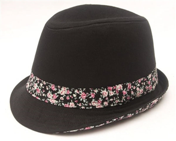 A192-FEDORA WITH FLORAL BAND