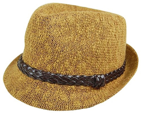 A187-NUBBY KNIT FEDORA