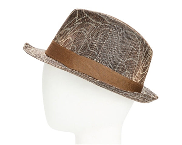 A586-SINAMAY FEDORA HAT WITH ROSE PRINT