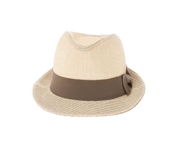 A617- POP COLOR STRAW FEDORA HAT