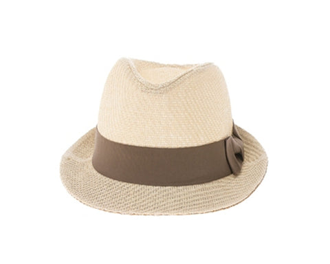 A617- POP COLOR STRAW FEDORA HAT