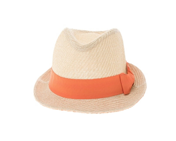 A617- POP COLOR STRAW FEDORA HAT