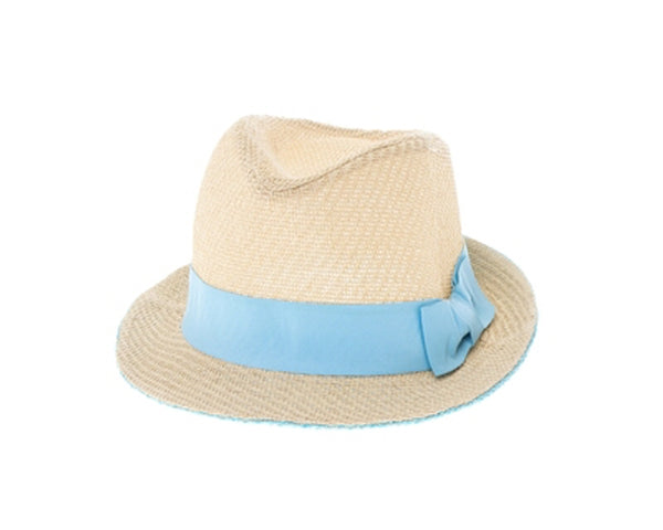 A617- POP COLOR STRAW FEDORA HAT