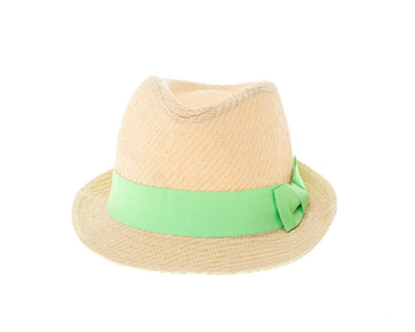 A617- POP COLOR STRAW FEDORA HAT