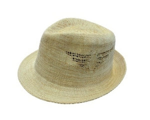 A627-WOVEN STRAW FEDORA