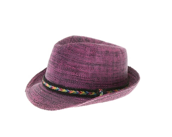 A630-BRIGHT BEACH FEDORA - RAINBOW BAND