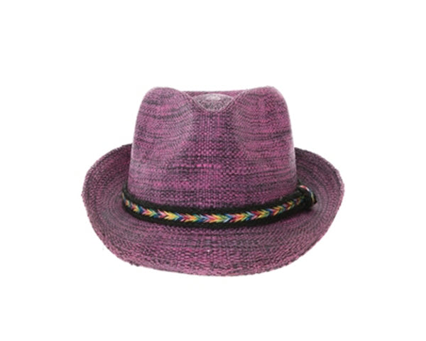 A630-BRIGHT BEACH FEDORA - RAINBOW BAND