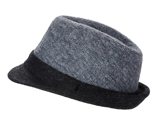 A186-COLORBLOCK WOOL BLEND FEDORA