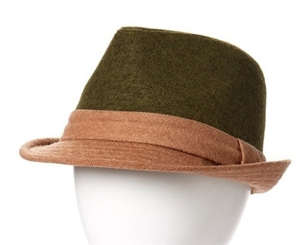 A186-COLORBLOCK WOOL BLEND FEDORA