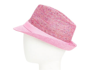 A166-MARLED KNITTED FEDORA WITH SOLID BRIM