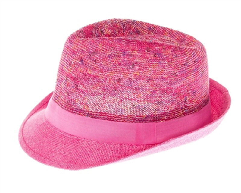 A185-MARLED KNITTED FEDORA WITH SOLID BRIM