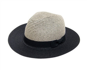 A550-TWEED CROWN STRAW PANAMA HAT