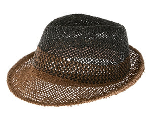 A625-WOVEN STRAW FEDORA