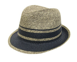 A599-TWEED & SOLID STRIPED FEDORA