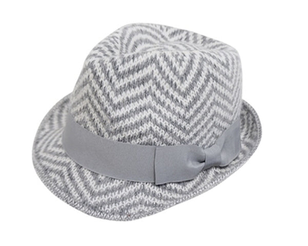 A175-CHEVRON KNIT FEDORA