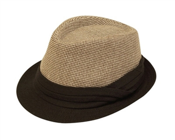 A168-2 TONE WOOL BLEND FEDORA