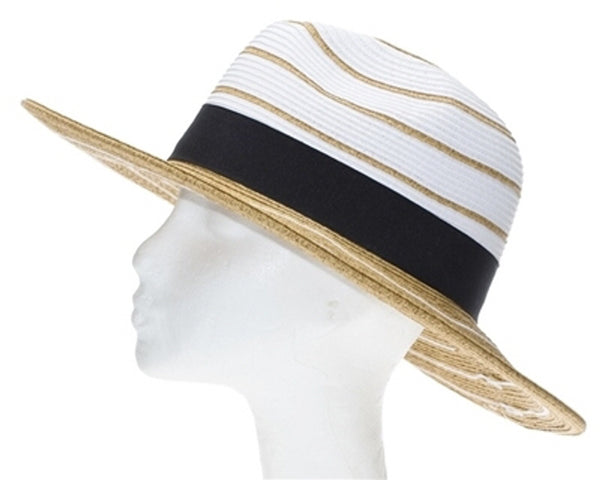 A563-CONTRAST STRIPES STRAW PANAMA