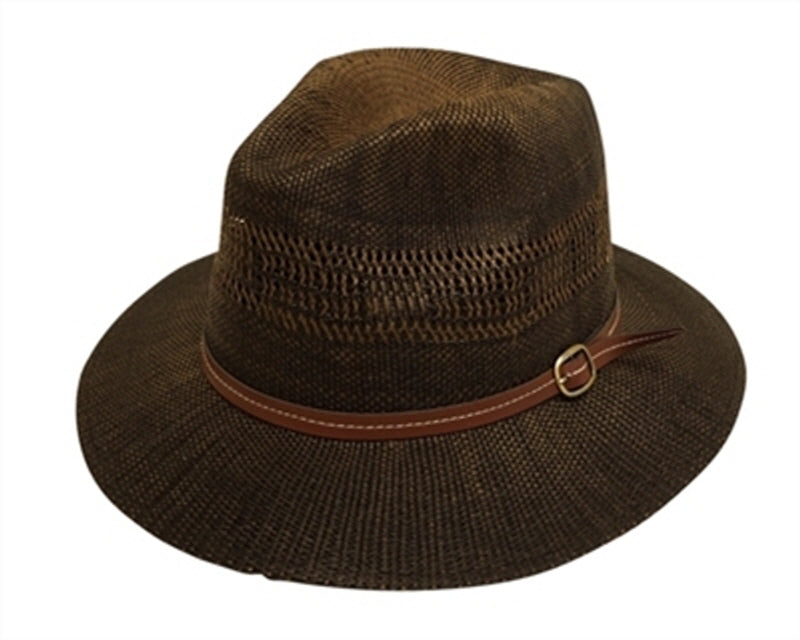 A555-STRAW PANAMA HAT W/ VENTED CROWN