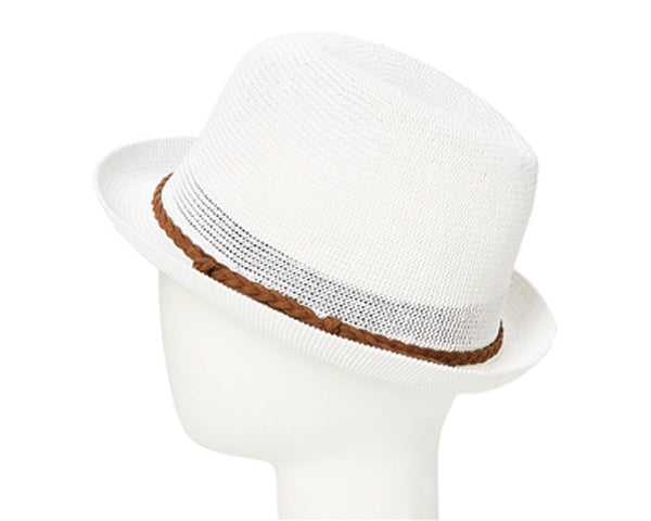 A624-TOYO STRAW MESH FEDORA W/ FAUX-SUEDE BAND