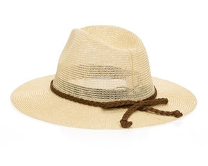 A562-MESH PANAMA HAT W/ FAUX-SUEDE BAND