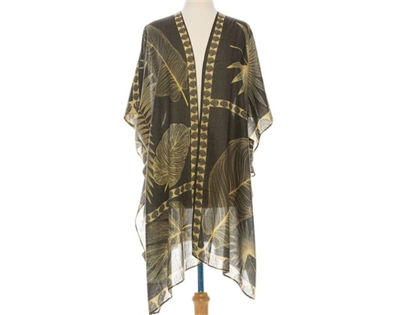 A799-TROPICAL LEAVES KIMONO