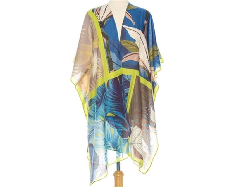 A772-TROPICAL LEAVES KIMONO