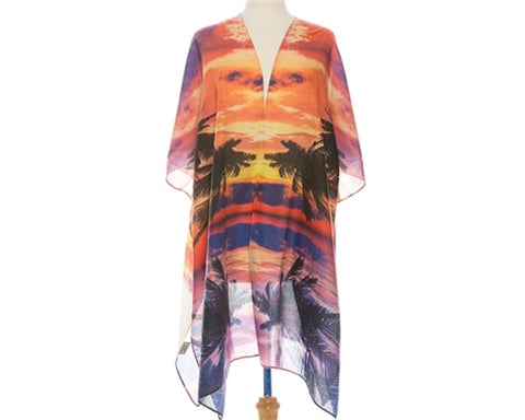 A797-BEACH SUNSET KIMONO