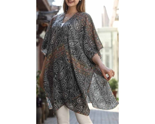 A798-PAISLEY PRINT KIMONO