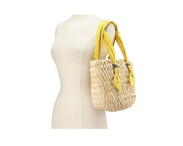 A926-CORN HUSK POLKA DOT PURSE