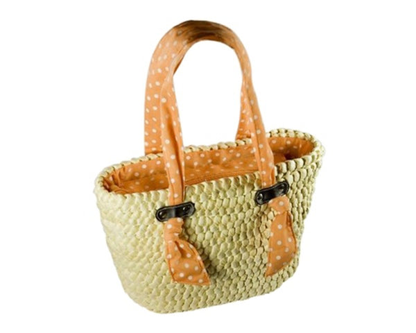 A926-CORN HUSK POLKA DOT PURSE