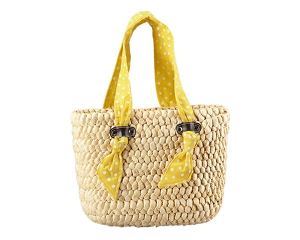 A926-CORN HUSK POLKA DOT PURSE