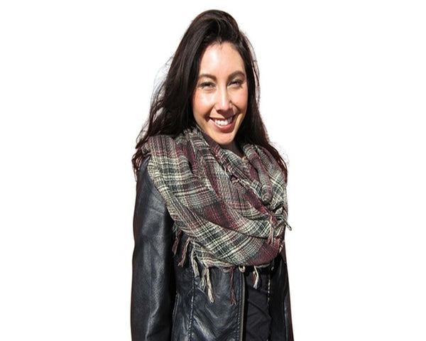 A821-SOFT PLAID SCARF/SHAWL