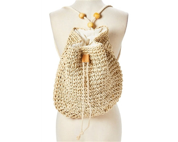 A897-BOHO STRAW BACKPACK