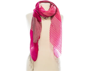 A855-SILKY TONAL STRIPED SCARF