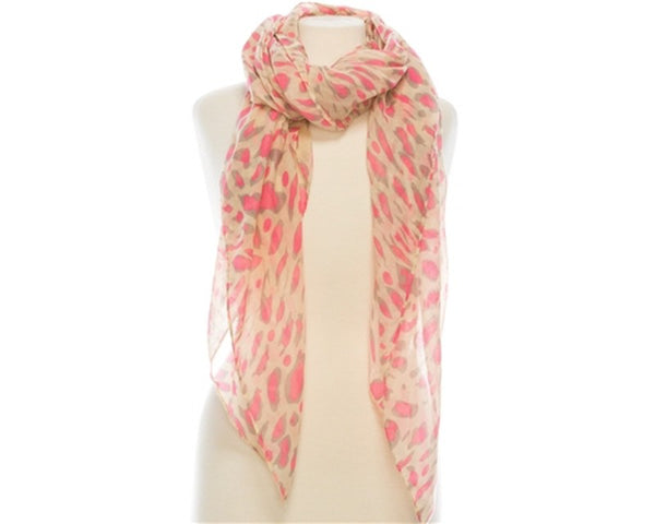 A851-NEON LEOPARD PRINT SCARF