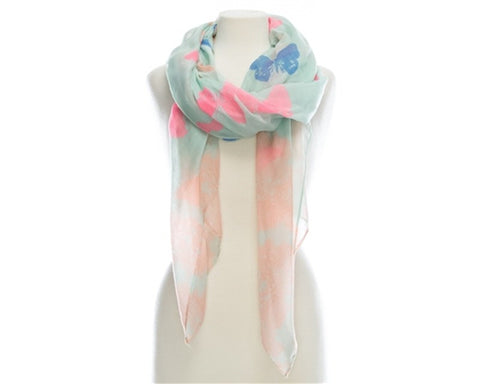 A836-COLOR POP BUTTERFLY PRINT SCARF