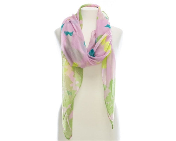 A836-COLOR POP BUTTERFLY PRINT SCARF