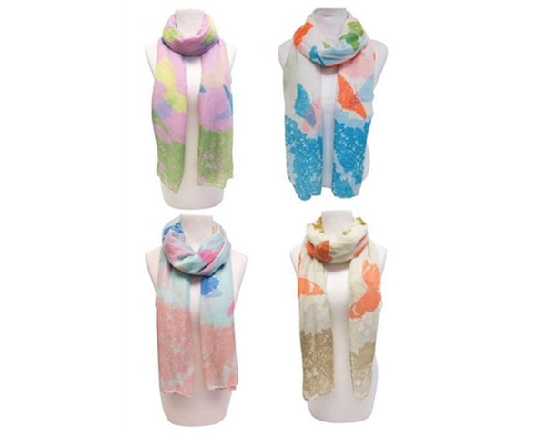 A836-COLOR POP BUTTERFLY PRINT SCARF