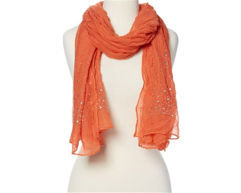 A822-CRINKLE SCARF WITH STUDS